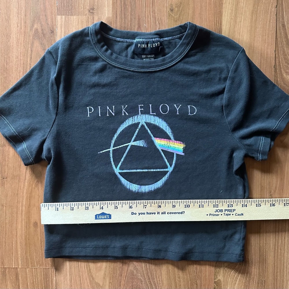 🌈 Pink Floyd cropped micro tee T-Shirt size small 🌈 - Picture 5 of 6